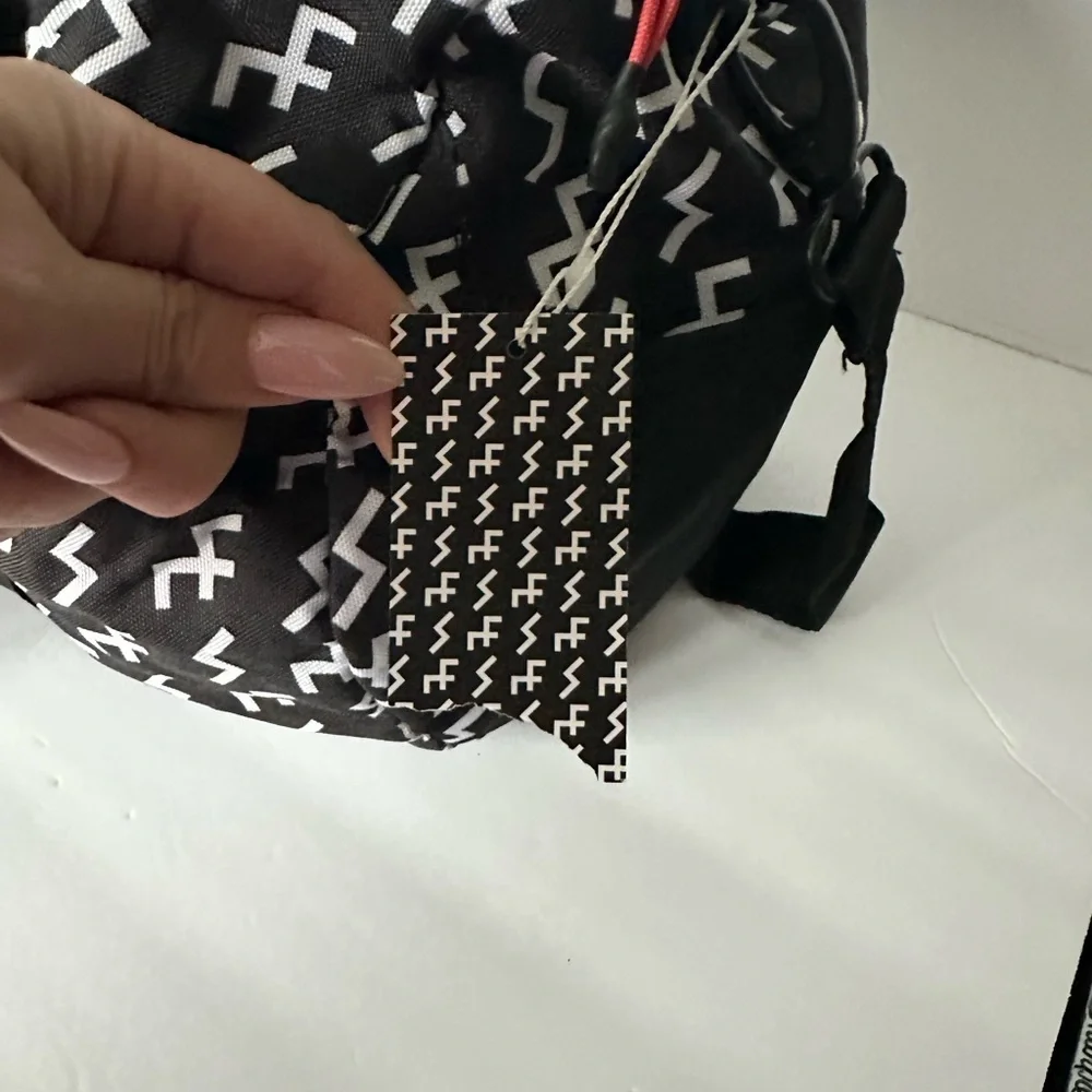 Not Dead Yet or HVlll Rune Black and White Duffel Bag NWT